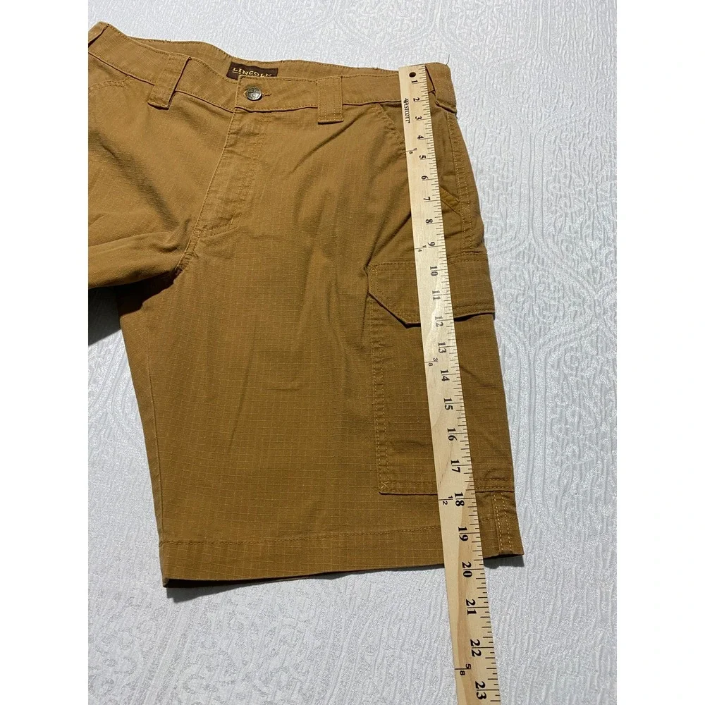 Lincoln‎ Outfitters Workwear Mens Brown Ripstop Cargo Shorts Size 34